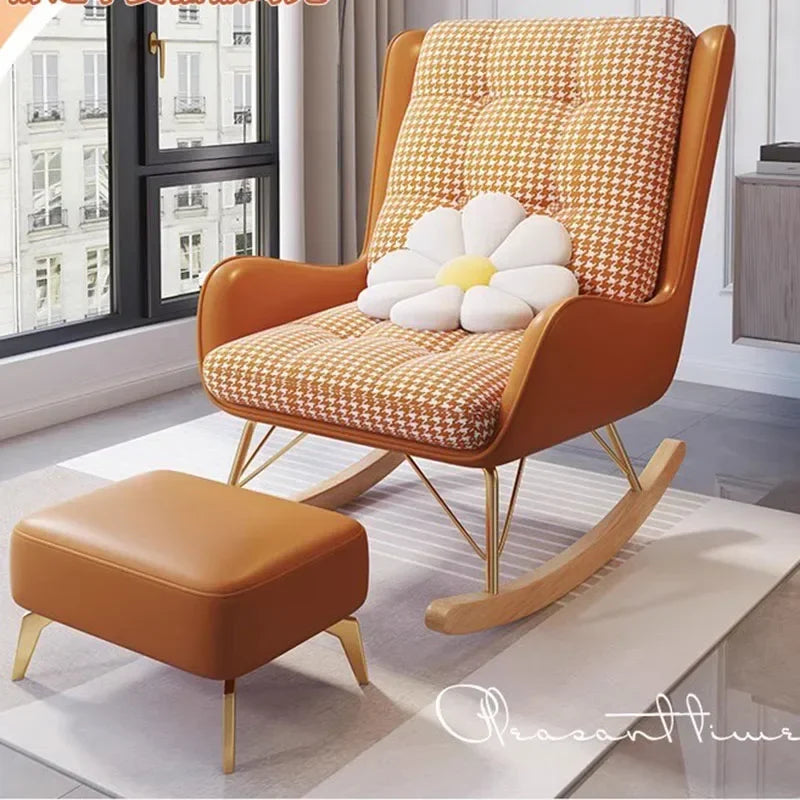 Modern Rocking Chairs White Luxury Floor Recliner Chairs Individual Support Pillow Ergonomic Muebles De La Sala Home Furniture