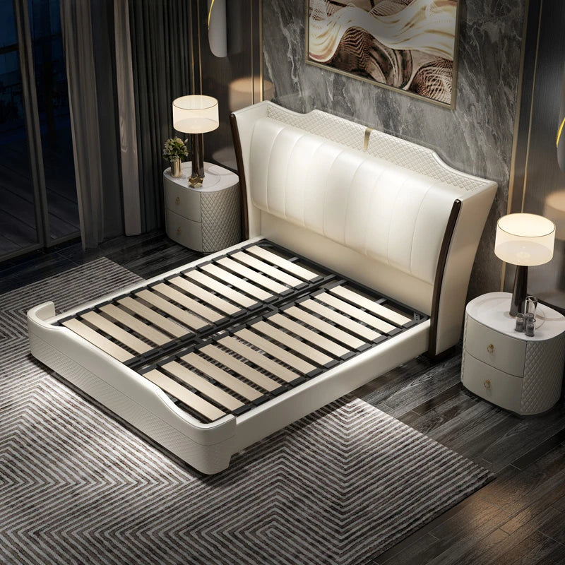 Luxury Master Double Bed Frame Modern Beauty Design Floor Sleeping Bed Frame Princess Nordic Letto Matrimoniale Home Furniture