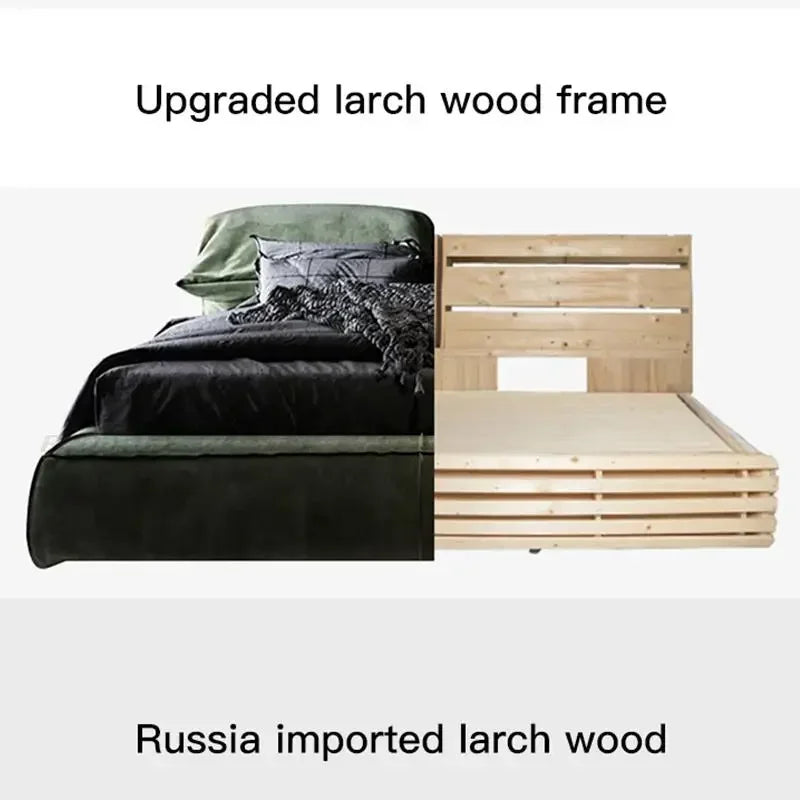 Bedroom Bed Set Italian Home Furniture Leather Fabric Modern Designer King/ Queen Bed Frame Double Bed