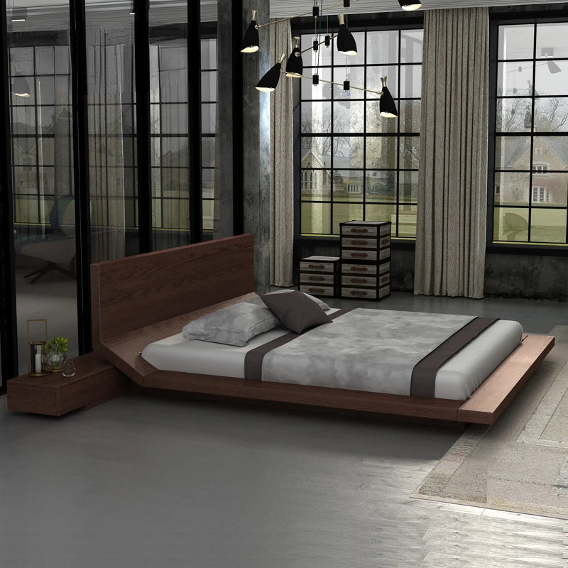 Nordic all solid wood tatami bed, modern and simple 1.8 meters, double wedding bed, 1.5 meters