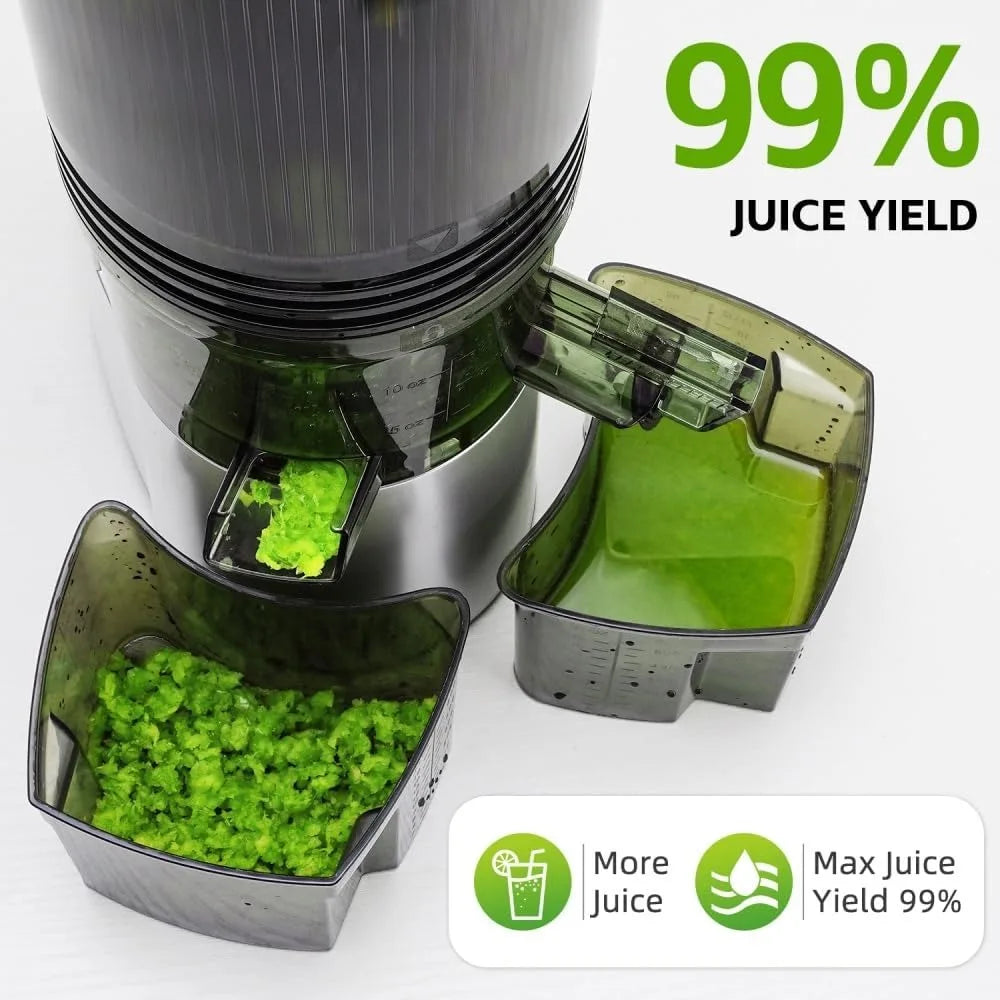 Cold Press Juicer, 5.4" Large Feed Chute Fit, 99% High Juice Yield & Easy To Assemble & Automatic Safety Senso, Juicer