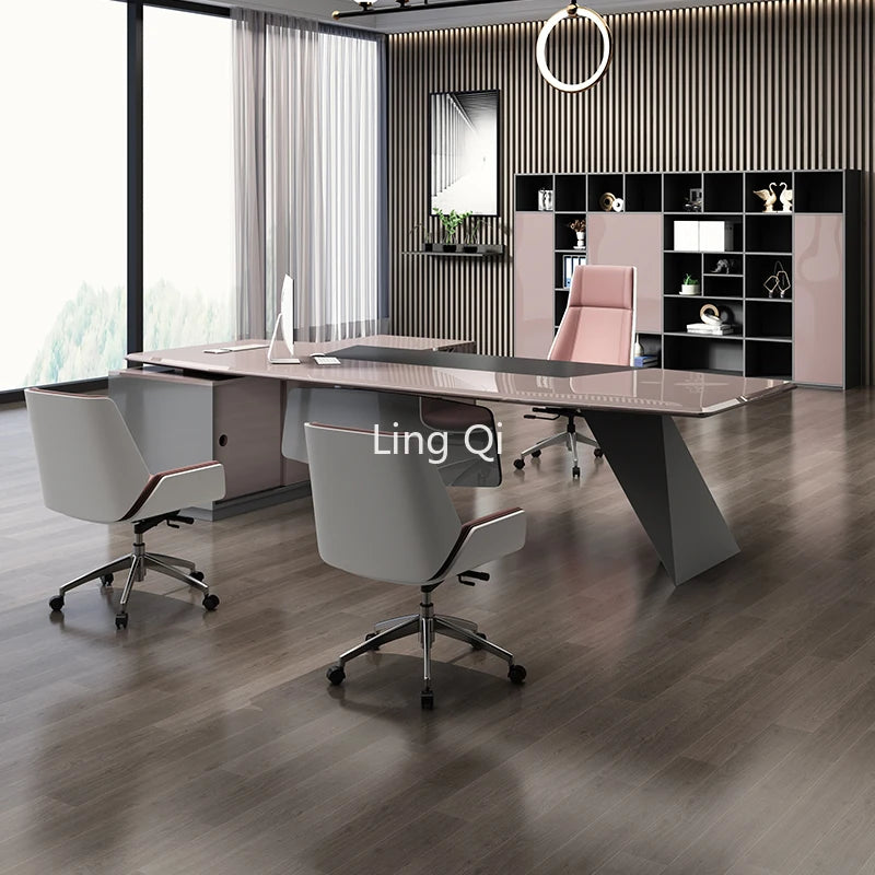 Light Luxury High Quality Office Desk Reception Conference Designer Stand Up Computer Desks Boss Girl Escritorio Home Furniture