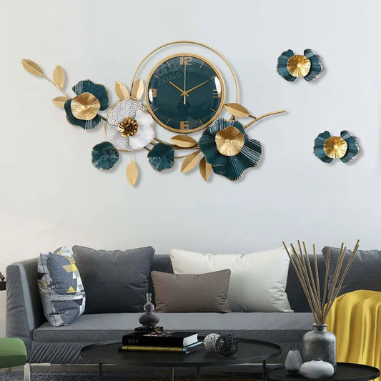 Modern Minimalist Wall Decoration Wall Clock Wall Hanging Iron Clock Hollow Pendant Homestay Three-dimensional Wall Decoration