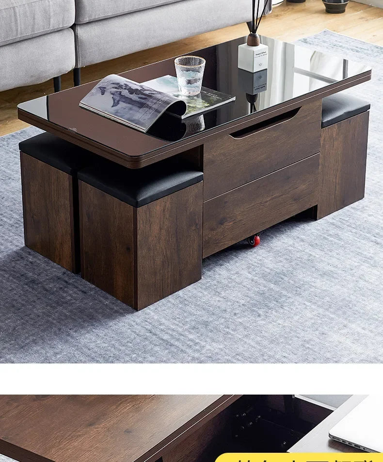 Designer Rectangle Coffee Tables Adjustable Storage Floor Nordic Coffee Table Living Room Hotel Mesa Auxiliar Home Furniture