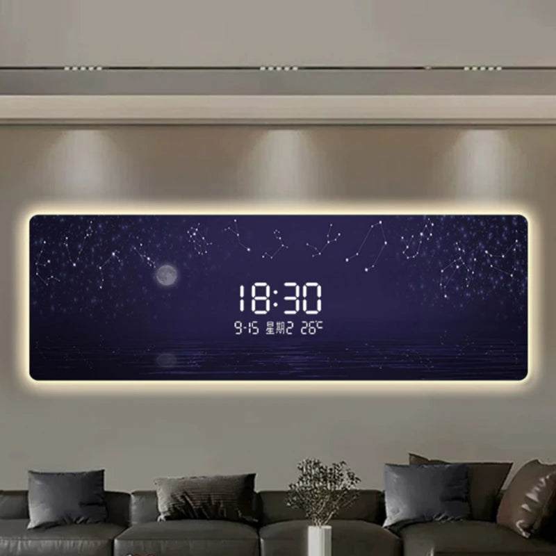 Digital Led Wall Clocks Luxury Art Battery Living Room Interior Wall Watch Aesthetic Minimalist Horloge Murale Home Decoration