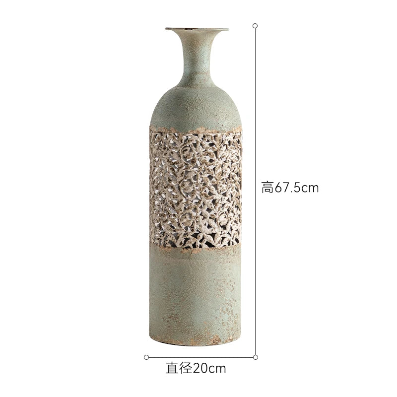 Aesthetic Glass Flower Vase Luxury Living Room Balcony Mushroom Vases Rattan Big Vaso Decorativo Moderno Home Decoration ZY50HP