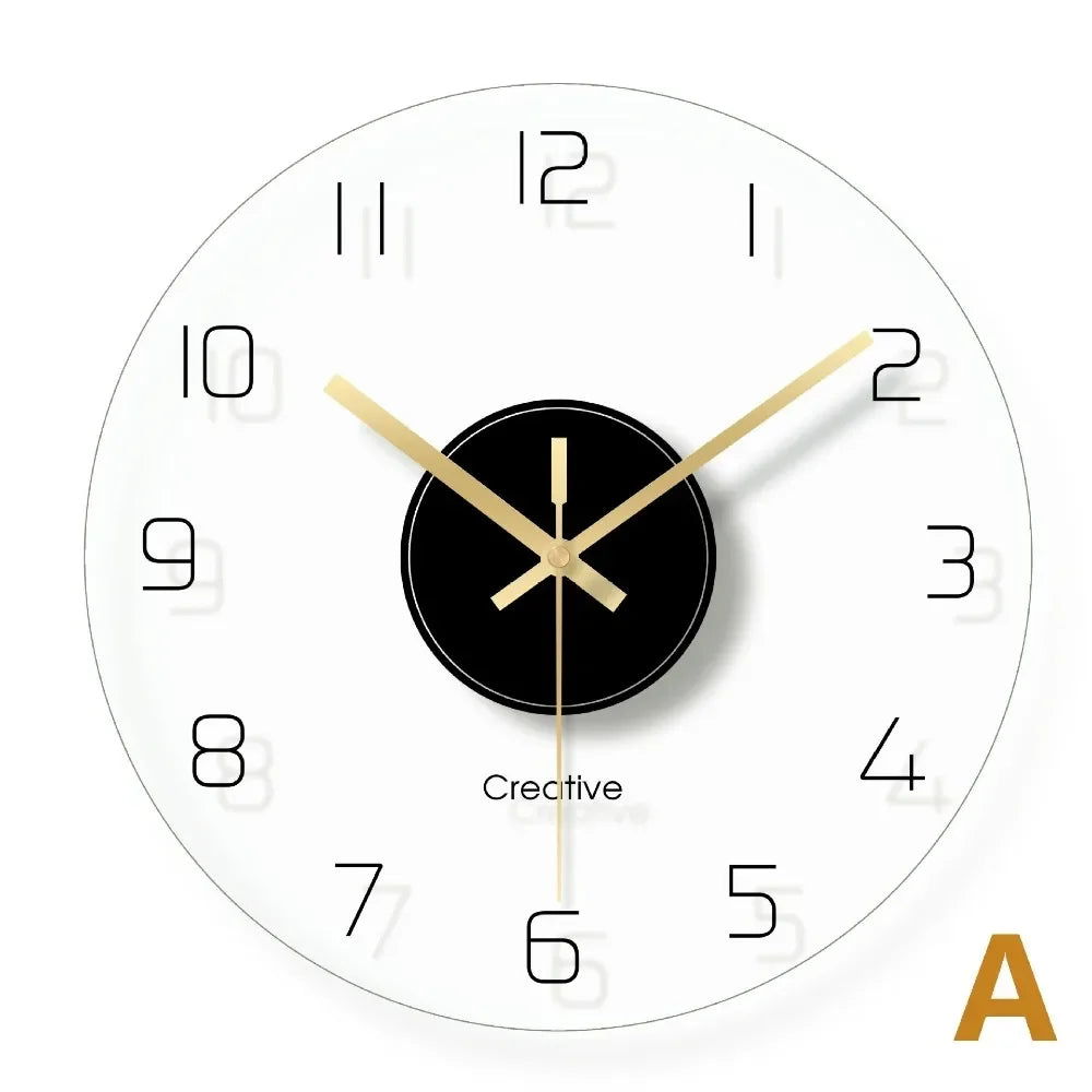 Reloj Glass Wall Clock Silent Modern Transparent Clocks Watches Home Decor Decors Bedroom Miroir Kitchen Living Room Decoration