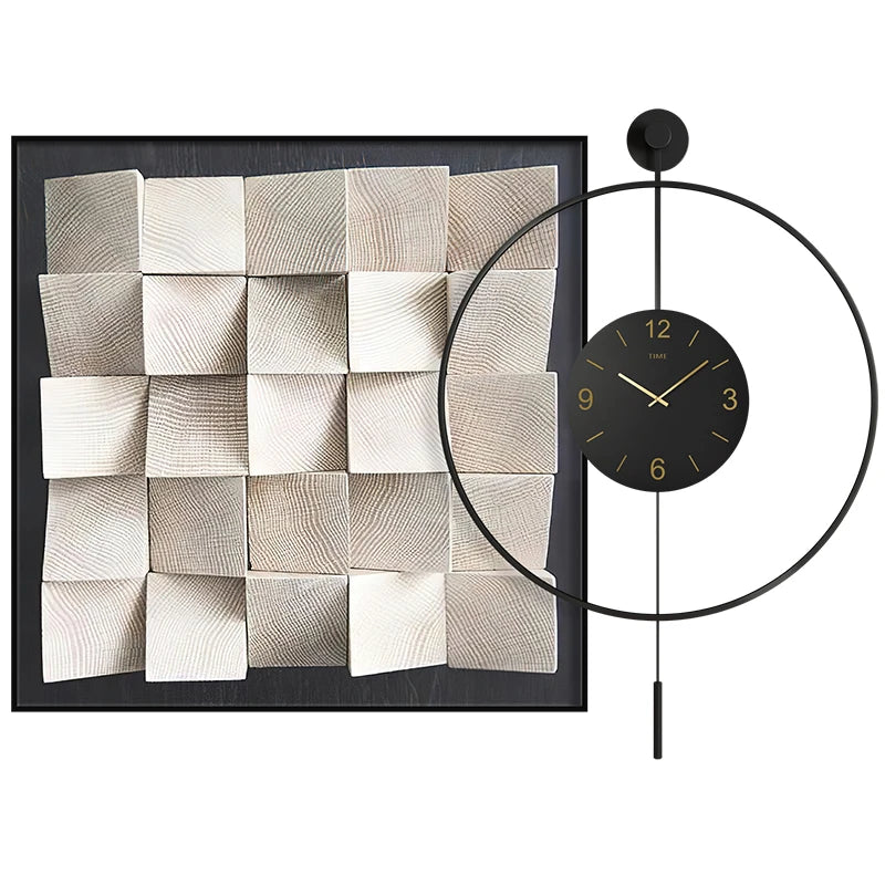 Minimalist abstract living room clock, light luxury style decorative wall clock, simple modern art clock