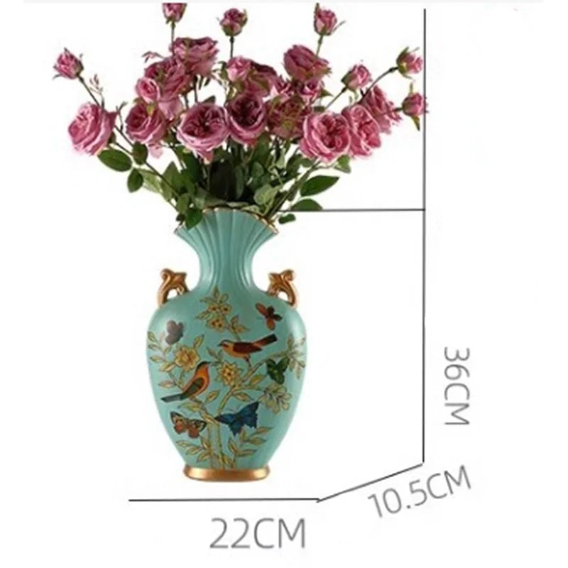 Height 50cm Retro Style Originality Vase Landing Large Size Flower Arrangement Luxurious Ornaments Home Furnishings Decorate