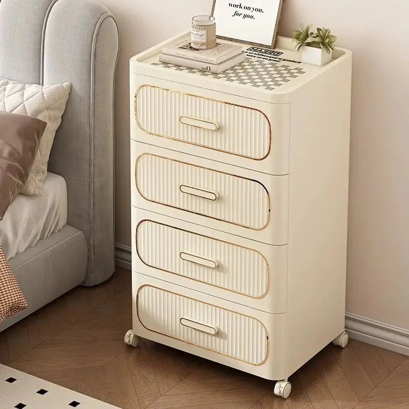 Light Luxury Storage Cabinet Pulley Storage Box Bedside Table with High Aesthetic Value Home Multifunctional Bedroom Drawer Type