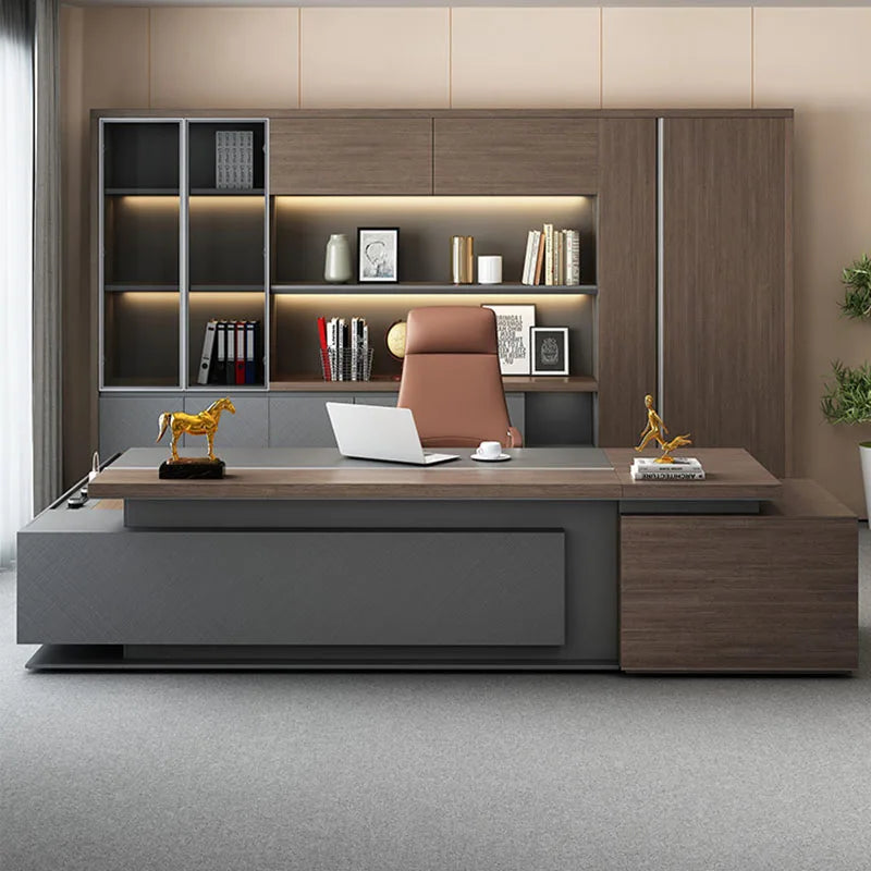 European Luxury Office Desk Drawers L Shaped Storage Reception Computer Desk Corner Setup Mesa De Computador Modern Furniture