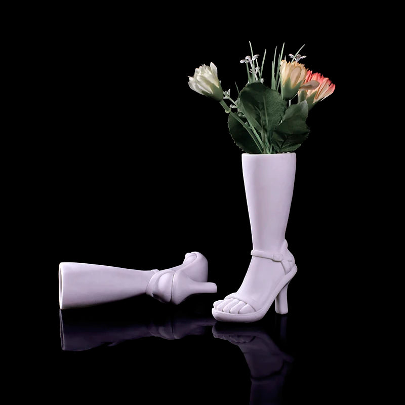 Creative Resin High-heeled Shoes Vase Ornament Dried Flower Flower Arrangement Fun Modern Fashion Ornament Plant Flower Pot