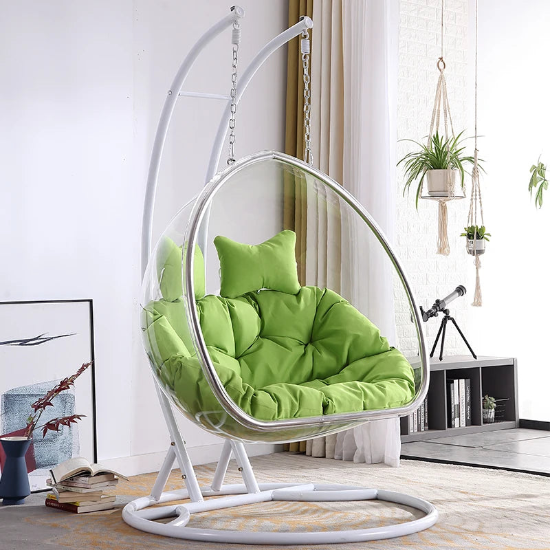 Base Egg Hanging Chair Indoor Basket Transparent Swing Garden Chair Hammock Metal Cadeira Jardim Varanda Home Decoration