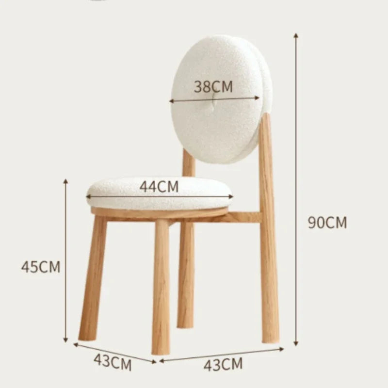 Cream donut dining chair, simple bedroom dressing stool, high-end sherpa backrest leisure bench, chair, Home furniture