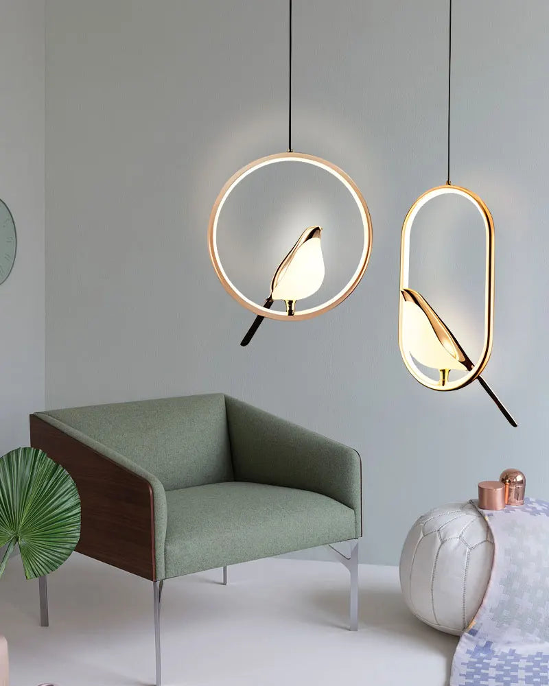 WELTIG Magpie Bird LED Pendant Lights – Luxury Postmodern Bedroom Chandelier