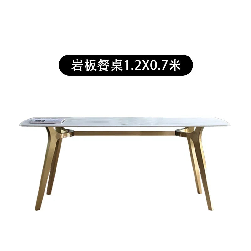 Italian-style imported rock table Modern simple household small-sized Nordic marble luxury dining table and chair combination