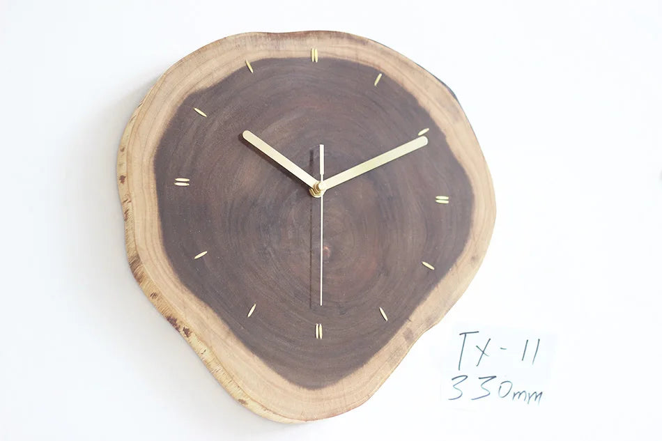 Modern Minimalist Wall Clock Wooden Mute Annual Ring Single-sided Clock Living Room Creative Fashion Wall Watch Home Decoration