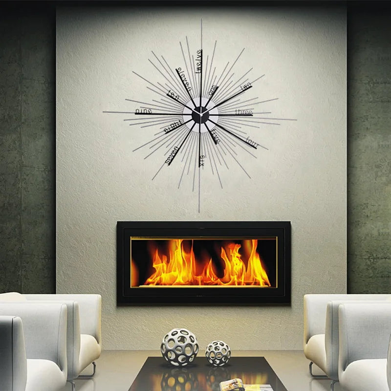 Minimalist Quartz Wall Clock Metal Abstract Art Personality Creativity Wall Clock Modern Design Reloj Pared Home Decor