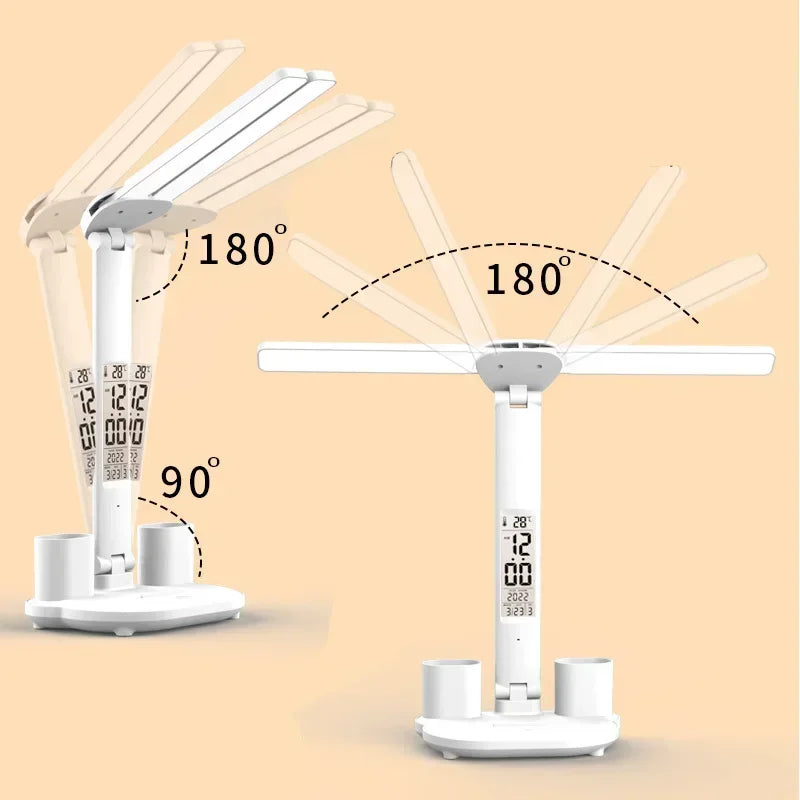 WELTIG USB Dimmable LED Desk Lamp with Touch Control & Clock