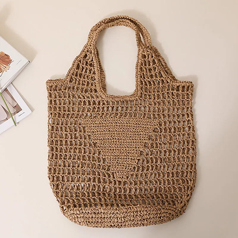 Luxury Designer Brand Rattan Bag 2023 Trend Fashion Large Portable Beach Shoulder Female Bags Summer Women's Tote Straw Handbags