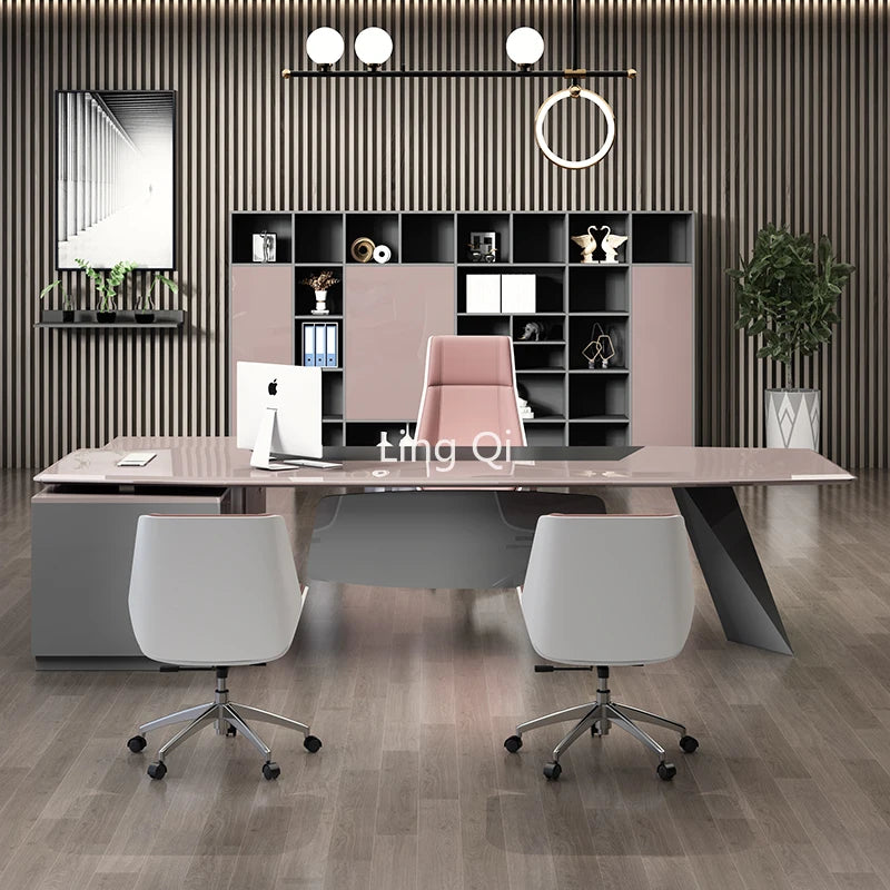 Light Luxury High Quality Office Desk Reception Conference Designer Stand Up Computer Desks Boss Girl Escritorio Home Furniture