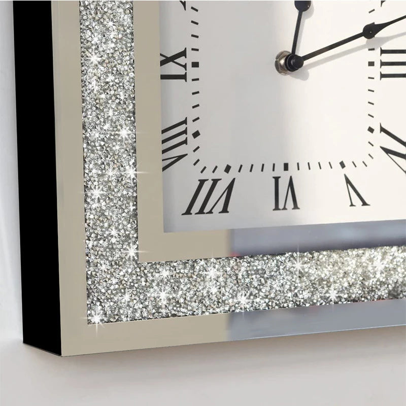 Mirror glass European style wall clock, light luxury, modern minimalist decoration, home fashion, clock, living room minimalist