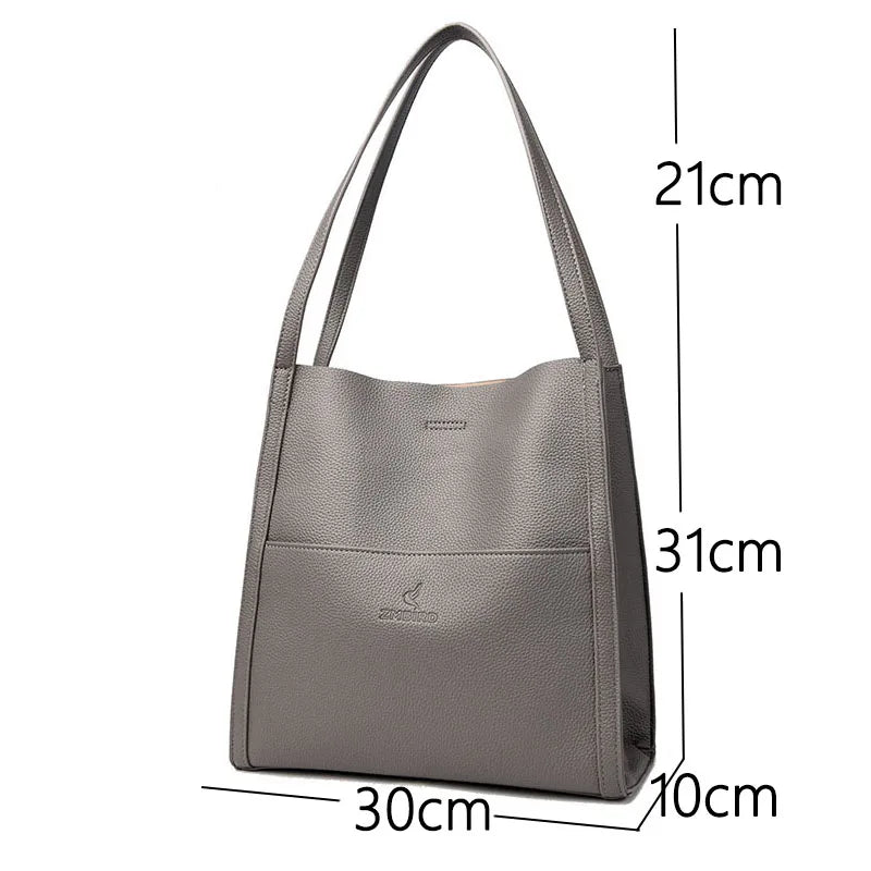 High Quality Women Tote Bags Luxury Designer Solid Color Handbags Soft Leather Shoulder Bag Large Capacity Shopping HandBag Sac