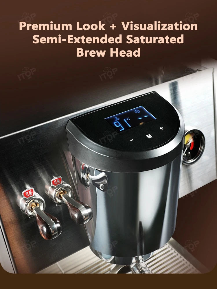 ITOP X20 Semi-automatic Espresso Machine Commercial Home OPV Valve Adjust the Pressure OLAB Pump Copper Boiler Coffee Maker 220V