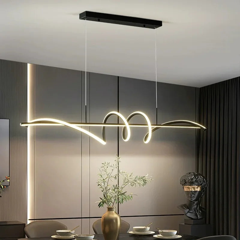 WELTIG Minimalist LED Pendant Light – Modern Chandelier for Dining & Living Rooms