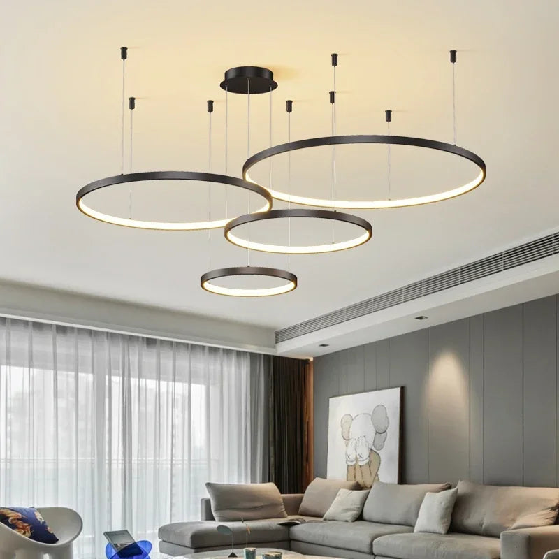 WELTIG Minimalist LED Pendant Light – Modern Acrylic Chandelier