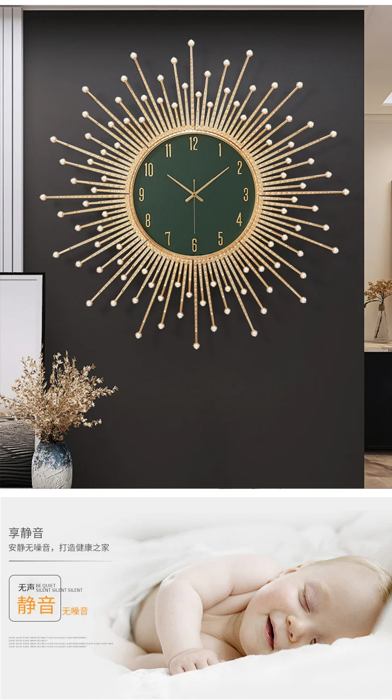 Wall Clock Home Backlight Arts Large Living Room Home Design Gaming Decoration Interior Aesthetic Mechanism Electronics Bedroom