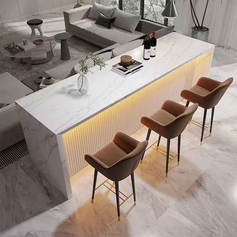 Light luxury island bar table integrated marble small kitchen household guide table multi-functional modern simple customization