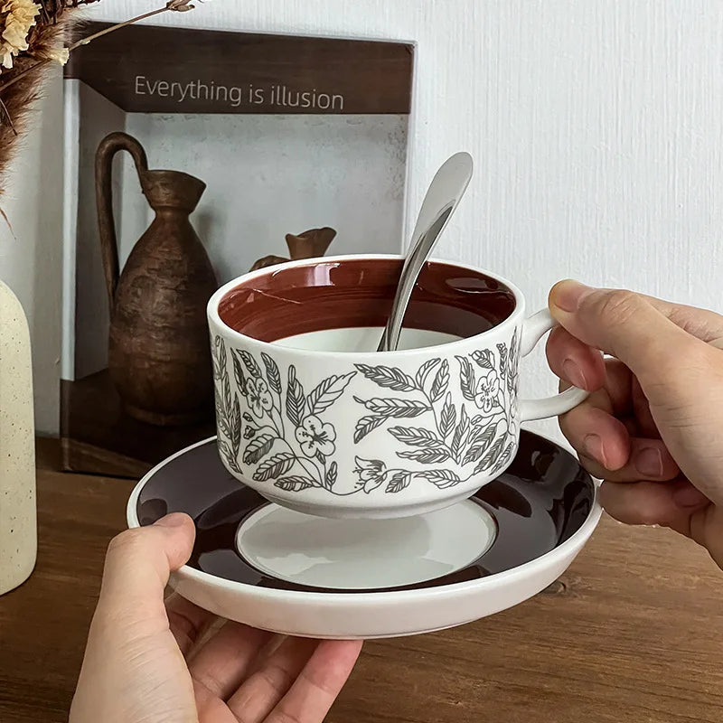 Finland exports antique ceramic coffee cups and saucers, light luxury and high-value office afternoon tea tea cups