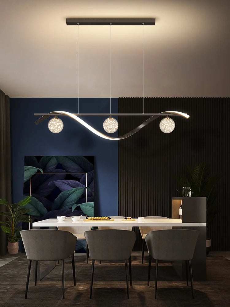 Modern Minimalist Led Pendant Lamps Dimming for Coffee Table Dining Room Kitchen Island Ceiling Chandelier Home Lighting Fixture