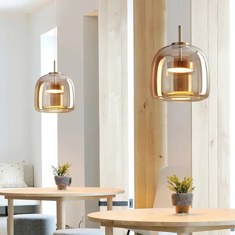 WELTIG Modern Glass LED Pendant Light – Nordic Chandelier for Dining & Bedroom