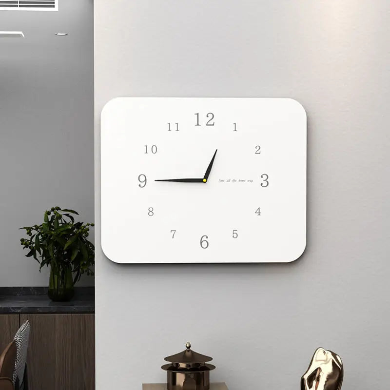 Meter Box Decorative Painting With Wall Clock Modern Home Decor Metal Luxury Wall Clocks Silent Living Room Decoration