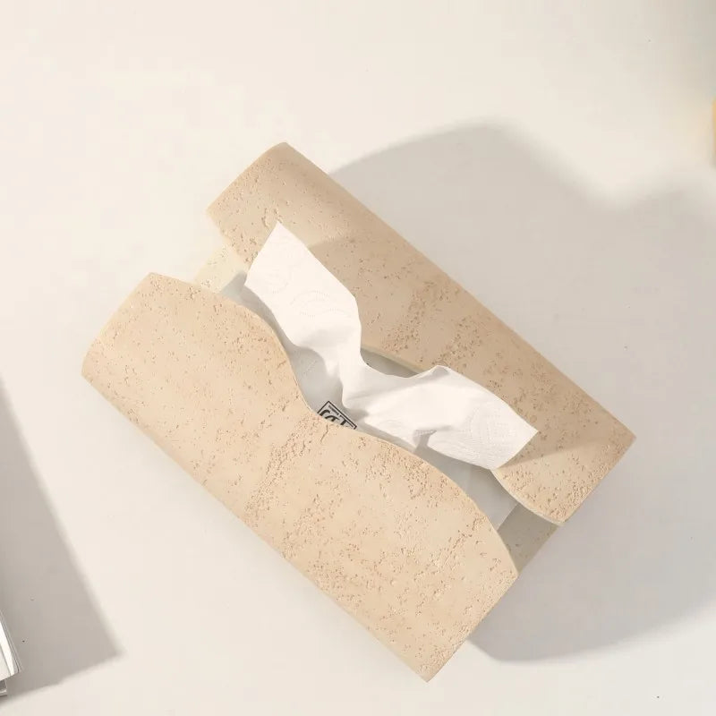 Light Luxury Stone Tissue Box Creative Simple Pumping Paper Box Living Room Desktop Napkin Large Size Storage Home Decoration