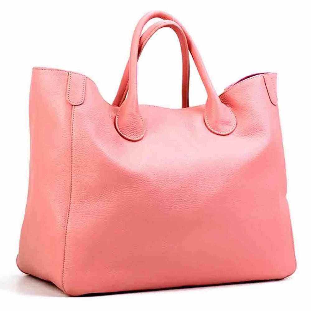 MS Oversized 41cm Big Women Tote Bag 100% Natural Leather Top Cow Hide Leather Handbag Luxury Lady Travel Bag Daily 2023 New