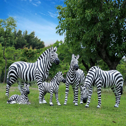 Outdoor glass fiber reinforced plastic simulation zebra sculpture villa courtyard garden landscape ornaments animal model