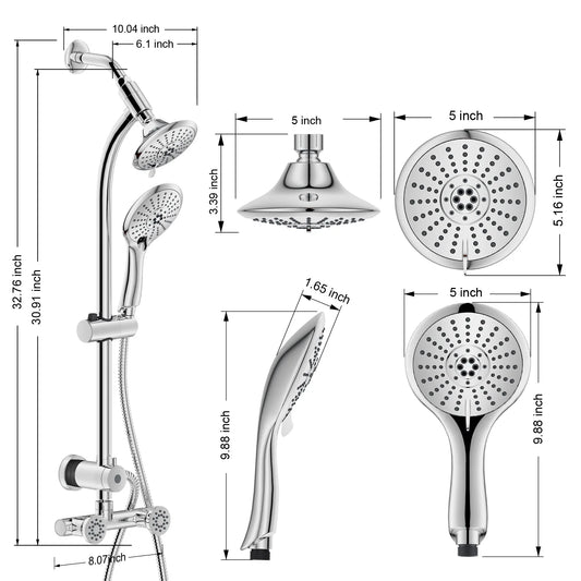 Luxury Newest Bathroom shower head Complete set Chrome plated Shower spray set Fashion modern Shower set Multi-mode spray