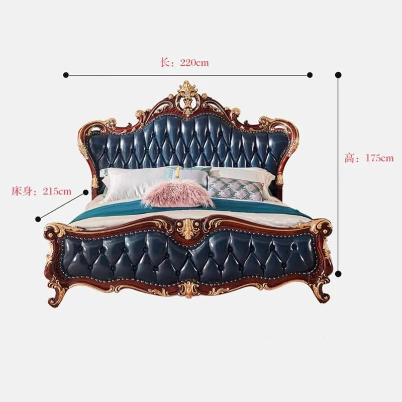 Nordic Luxury Bed Aesthetic Modern Nightstands Double Bed Multifunctional Headboard Cama De Lujo Para Dormitorio Home Furniture