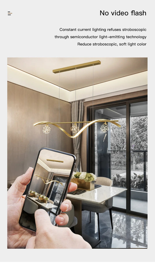 Modern Minimalist Led Pendant Lamps Dimming for Coffee Table Dining Room Kitchen Island Ceiling Chandelier Home Lighting Fixture