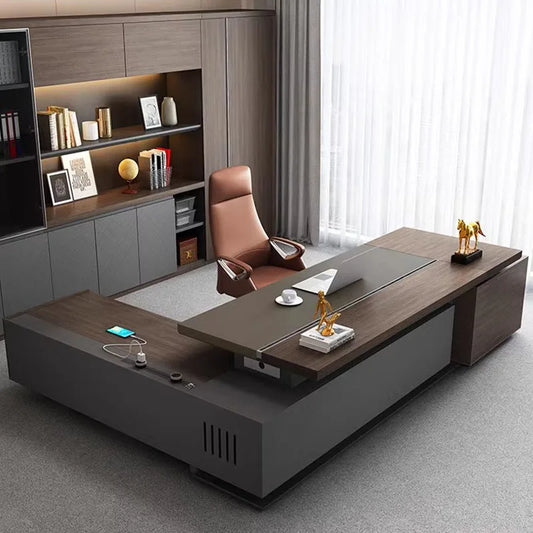 European Luxury Office Desk Drawers L Shaped Storage Reception Computer Desk Corner Setup Mesa De Computador Modern Furniture