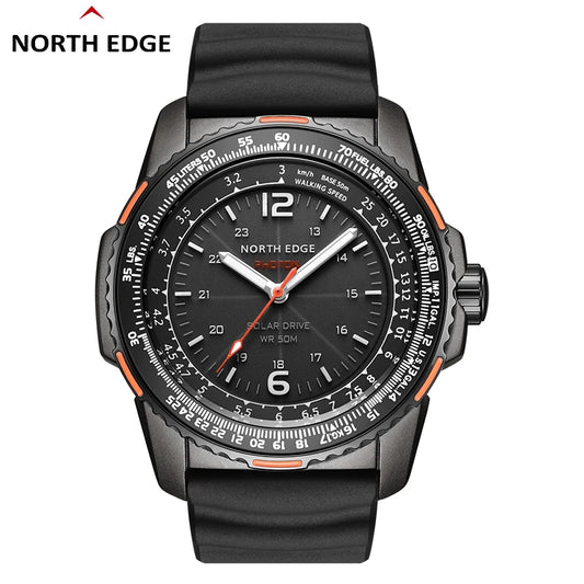 NORTH EDGE PHOTON Men Digital Military Watch Waterproof 50M Men's Sport Wristwatches Solar Power Luminous Enviormentally Clock