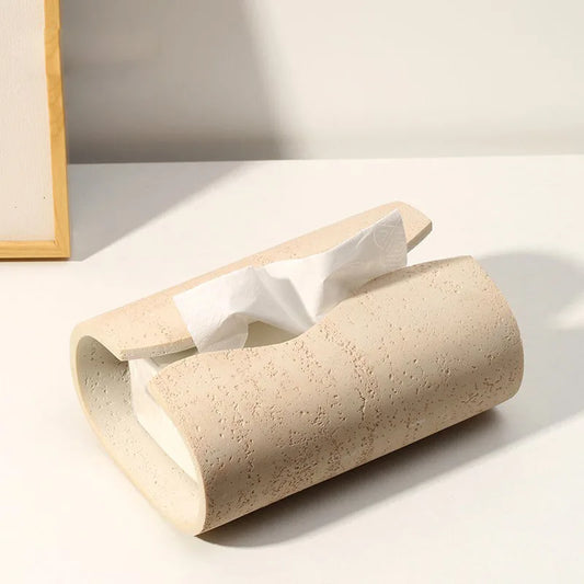 Light Luxury Stone Tissue Box Creative Simple Pumping Paper Box Living Room Desktop Napkin Large Size Storage Home Decoration