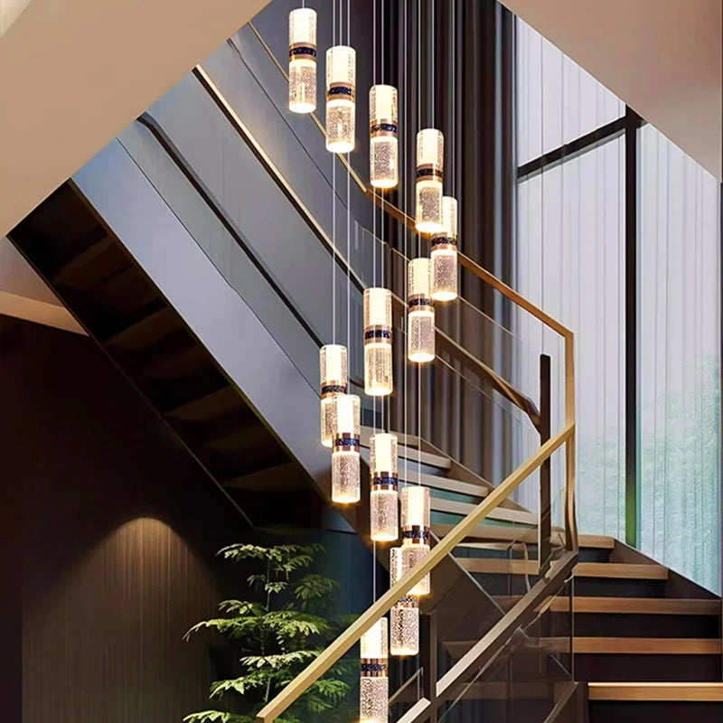 Modern home decoration crystal chandelier, stair Pendant lamp, living room Pendant lights, interior lighting