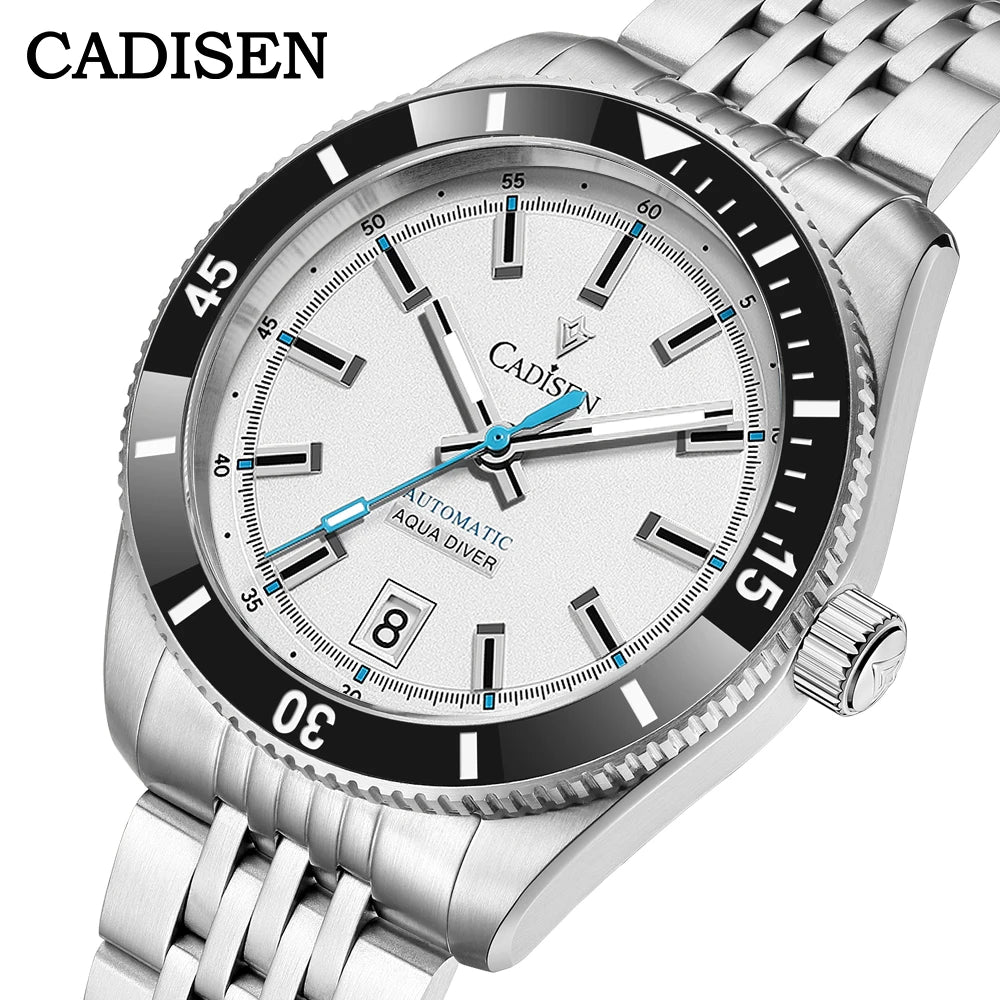 CADISEN New Men's Watches Mechanical Wristwatch For Men Automatic Watch Men Japan NH35A Ceramic Bezel 10Bar Waterproof Clock