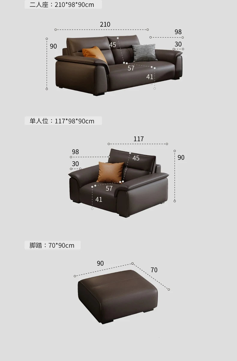 Leather Fabric Sofa Luxury Italian Simple Seating Room Corner Fluffy Pillows Cushions Sofas Relax Divano Designer Furniture