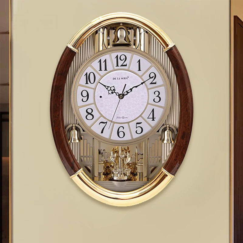 European-style wall clock living room modern minimalist large alarm clock creative mute personality American quartz clock