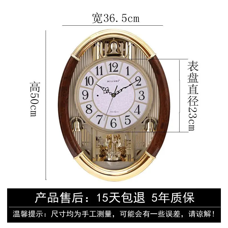 European-style wall clock living room modern minimalist large alarm clock creative mute personality American quartz clock